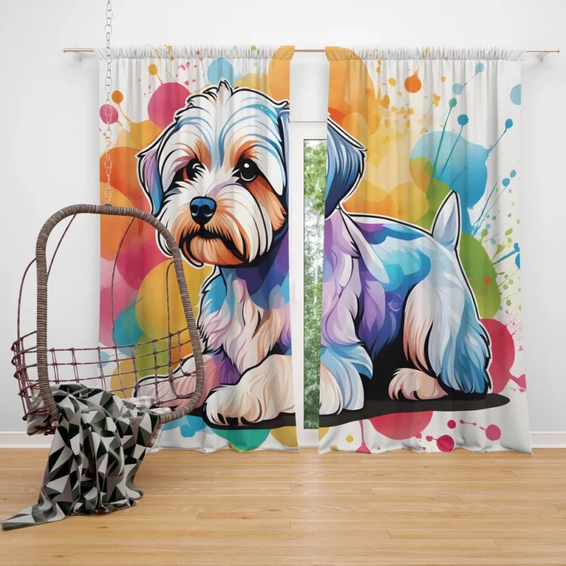 Teen Best Friend Dandie Dinmont Terrier Charm Curtain