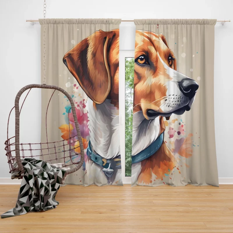 Teen Best Friend English Foxhound Delight Curtain