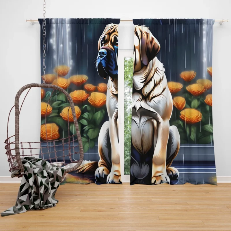 Teen Best Friend English Mastiff Delight Curtain