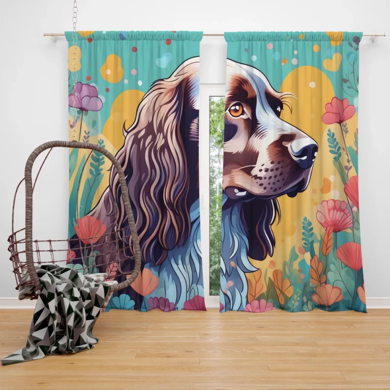 Teen Best Friend Field Spaniel Dog Delight Curtain