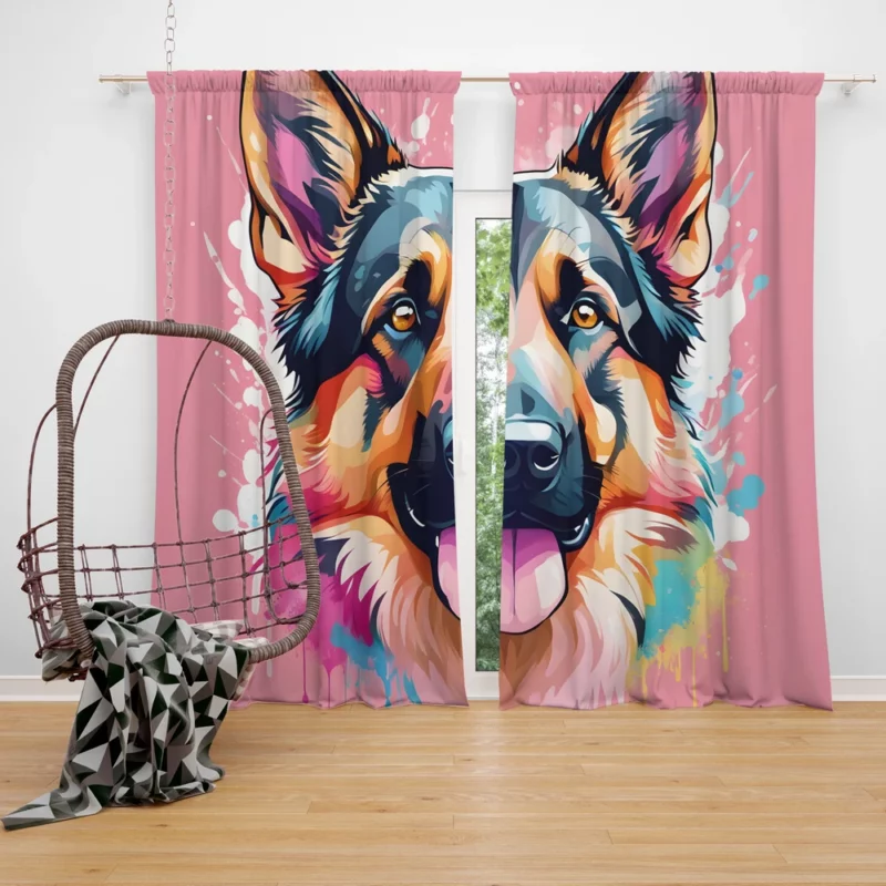 Teen Best Friend German Shepherd Dog Magic Curtain