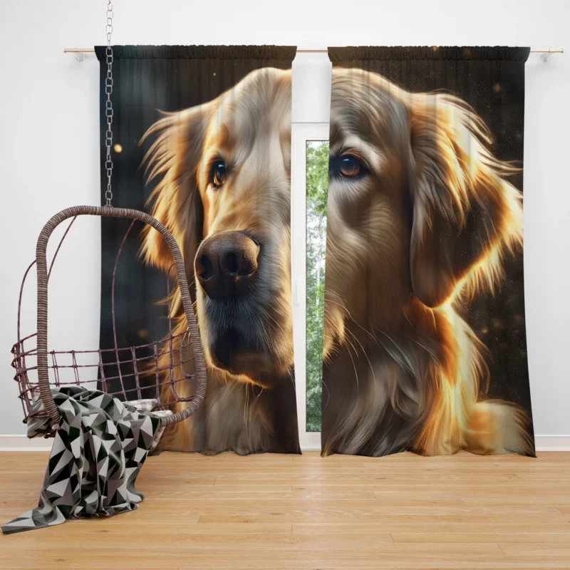 Teen Best Friend Golden Retriever Dog Magic Curtain