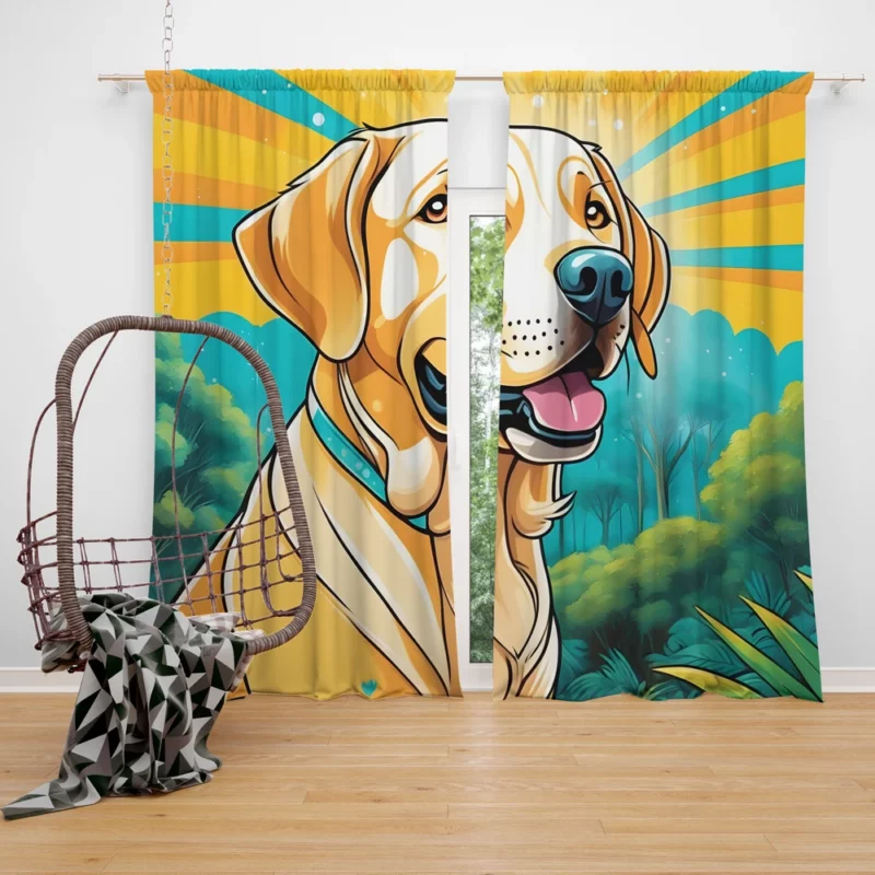 Teen Best Friend Labrador Retriever Joy Curtain