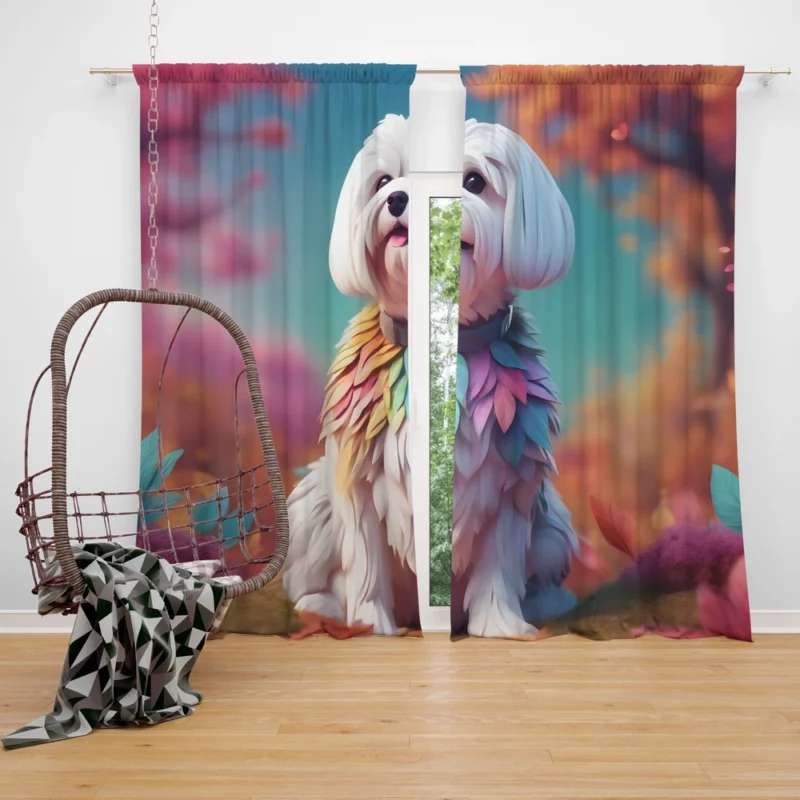 Teen Best Friend Maltese Joy Curtain