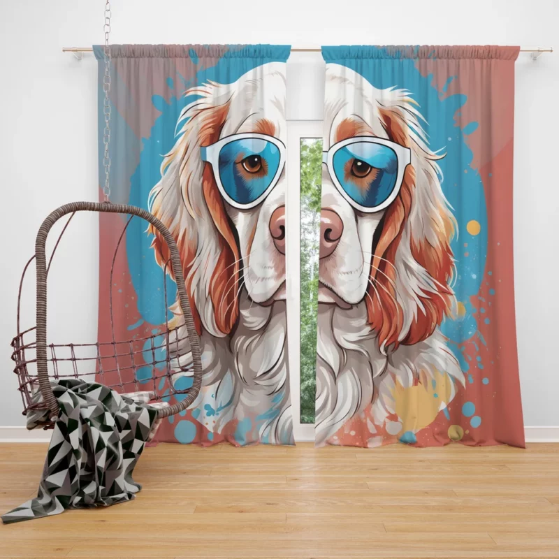 Teen Birthday Bliss Clumber Spaniel Delight Curtain