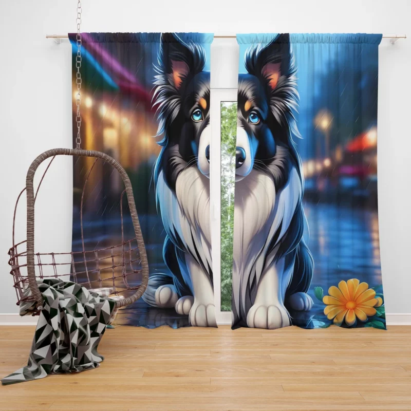 Teen Birthday Bliss Collie Rough and Smooth Delight Curtain