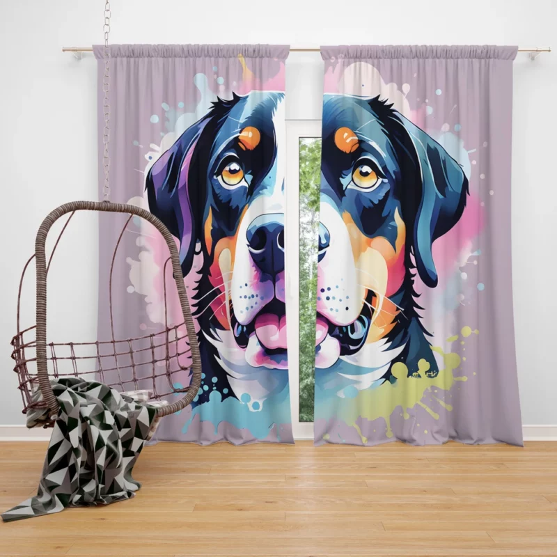 Teen Birthday Bliss Entlebucher Mountain Dog Joy Curtain