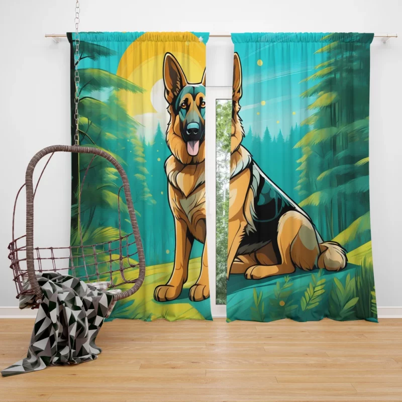 Teen Birthday Bliss German Shepherd Joy Curtain