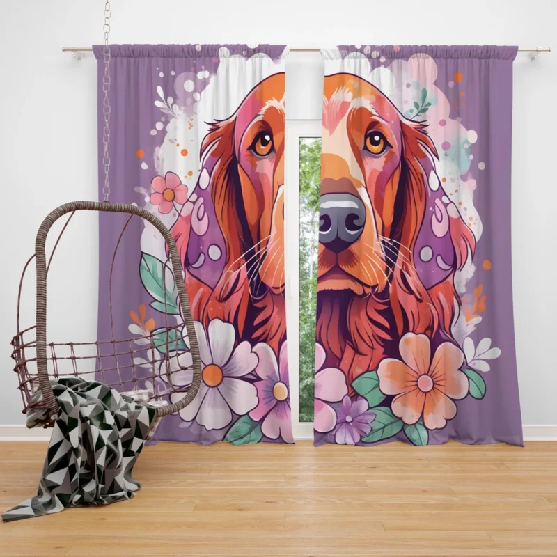 Teen Birthday Bliss Irish Setter Joy Curtain