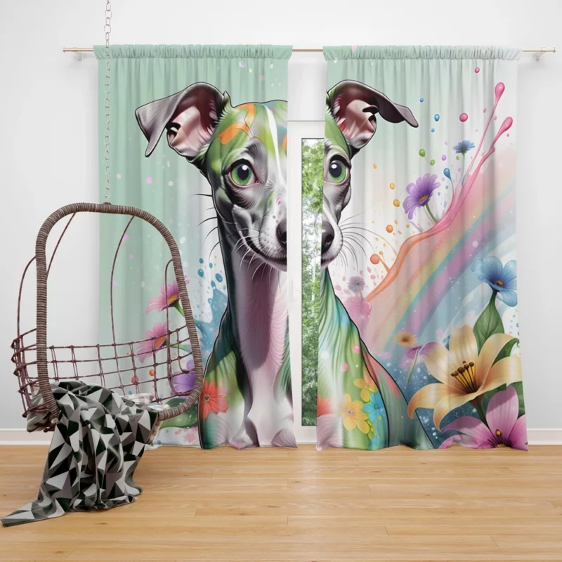 Teen Birthday Bliss Italian Greyhound Joy Curtain