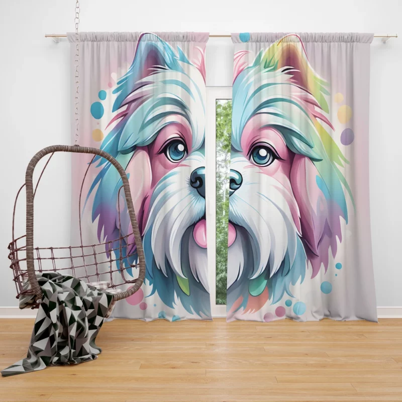 Teen Birthday Bliss Lowchen Dog Joy Curtain