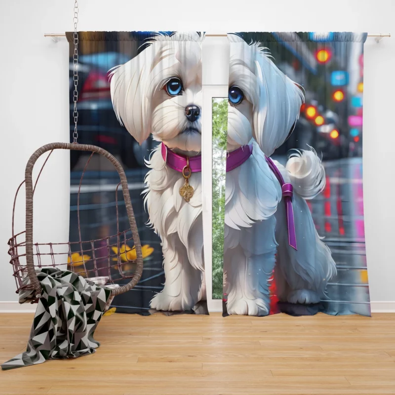 Teen Birthday Bliss Maltese Dog Joy Curtain