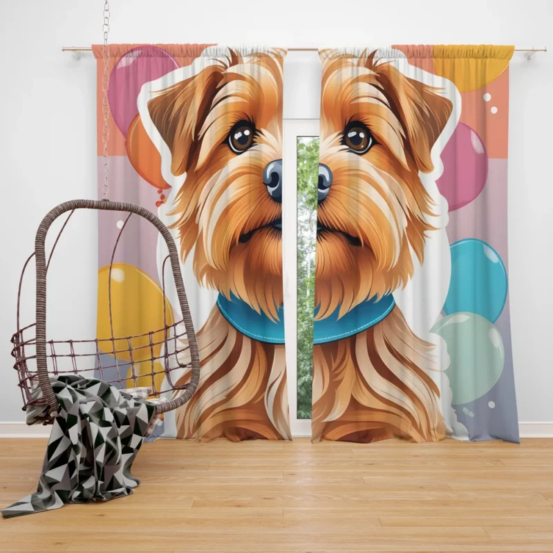 Teen Birthday Bliss Norfolk Terrier Joy Curtain