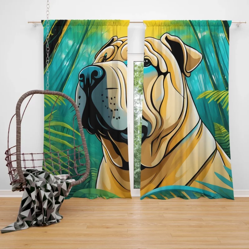 Teen Birthday Joy Chinese Shar-Pei Surprise Curtain