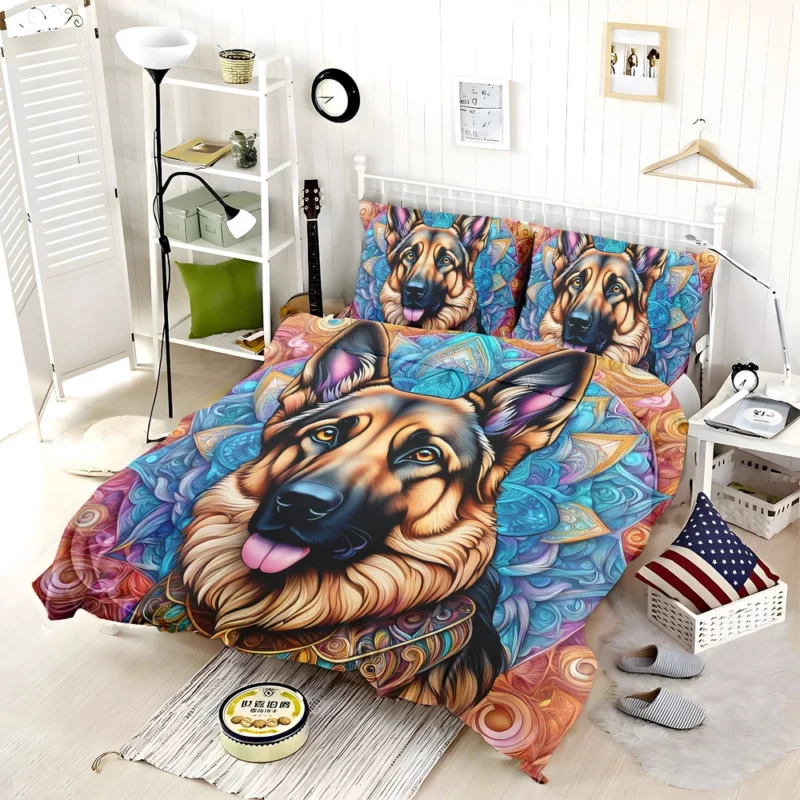 Teen Birthday Present German Shepherd Dog Magic Bedding Set