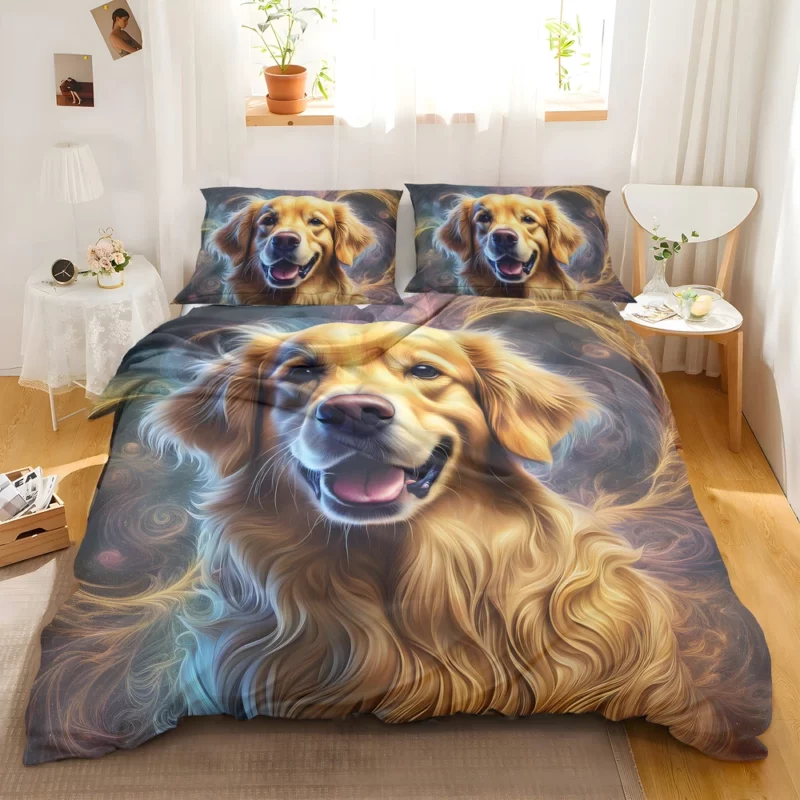 Teen Birthday Present Golden Retriever Magic Bedding Set 2