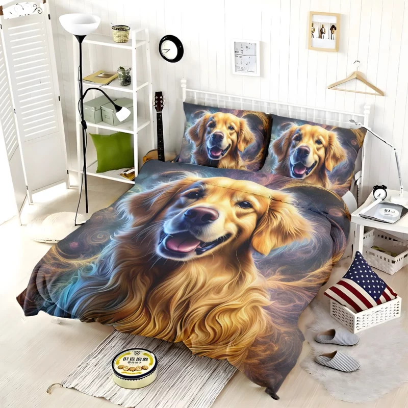 Teen Birthday Present Golden Retriever Magic Bedding Set