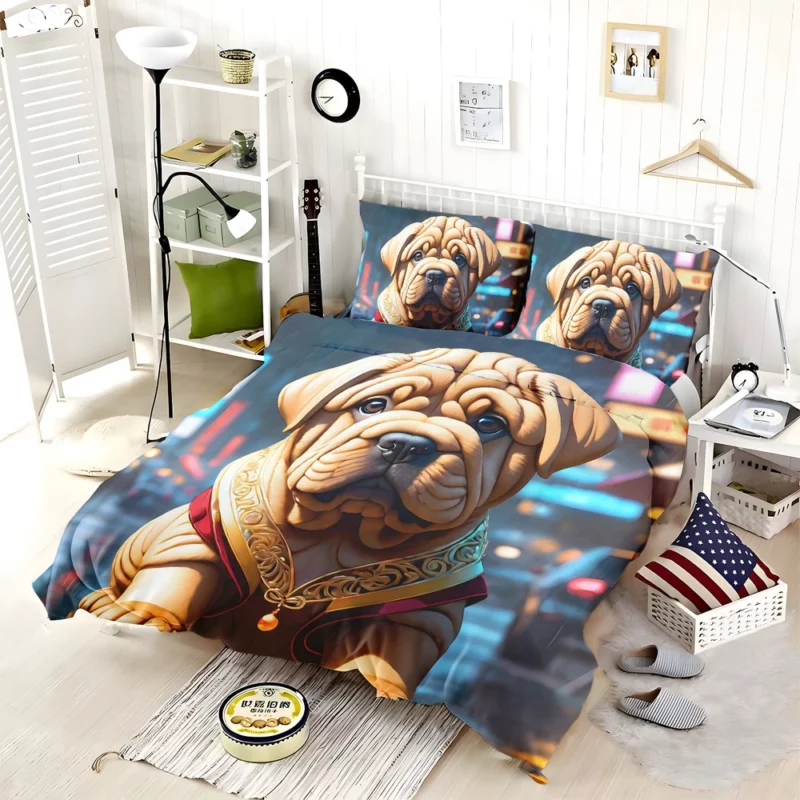 Teen Delight Chinese Shar-Pei Dog Love Bedding Set