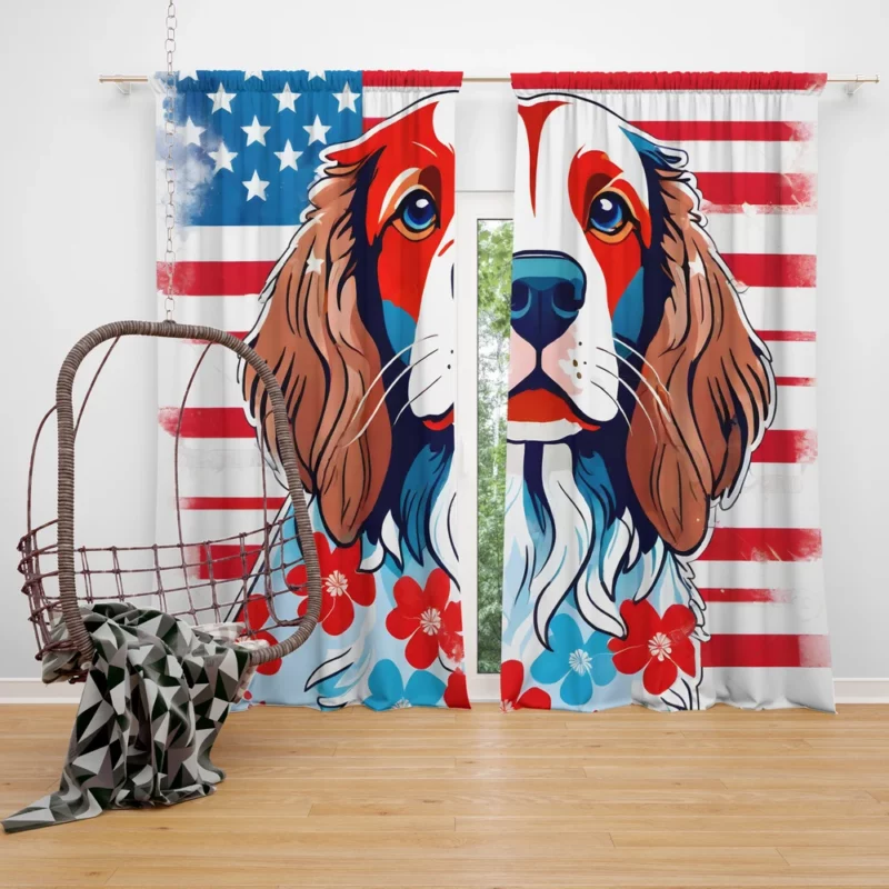 Teen Field Spaniel Dog Pal Birthday Joy Curtain