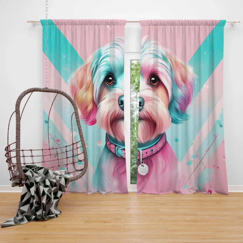 Teen Furry Companion Dandie Dinmont Terrier Love Curtain