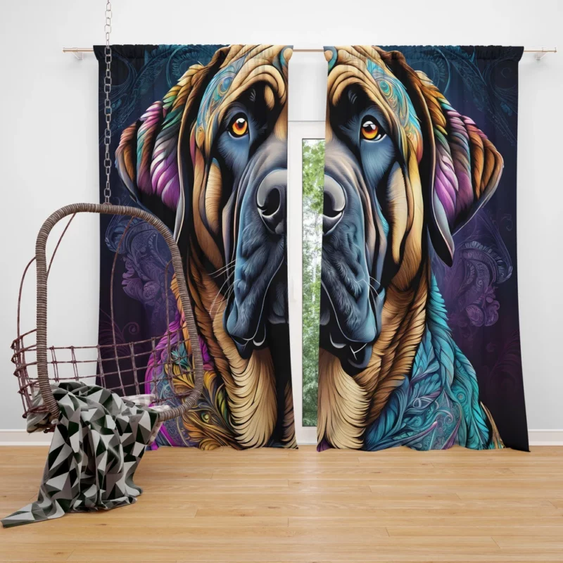 Teen Furry Companion English Mastiff Love Curtain