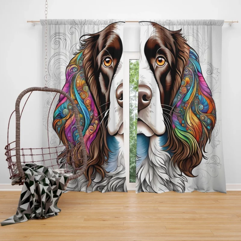 Teen Furry Companion English Springer Spaniel Love Curtain