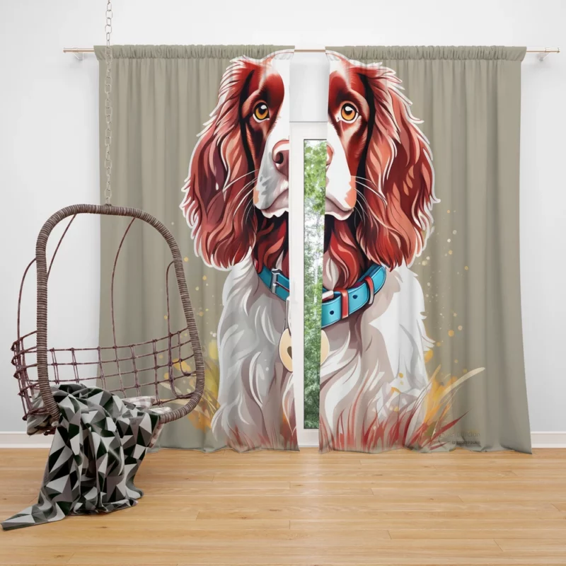 Teen Furry Companion Field Spaniel Dog Love Curtain