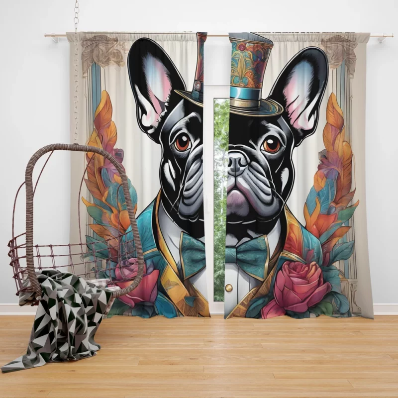 Teen Furry Companion French Bulldog Love Curtain