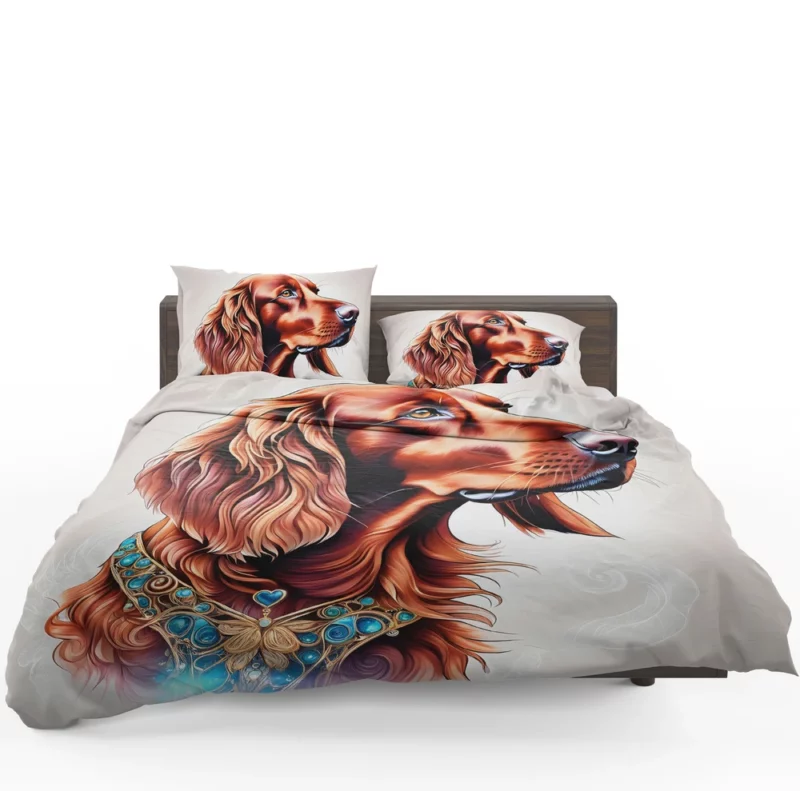 Teen Furry Companion Irish Setter Love Bedding Set 1