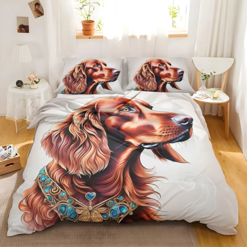 Teen Furry Companion Irish Setter Love Bedding Set 2