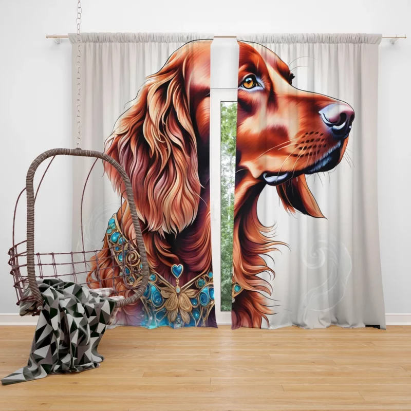 Teen Furry Companion Irish Setter Love Curtain