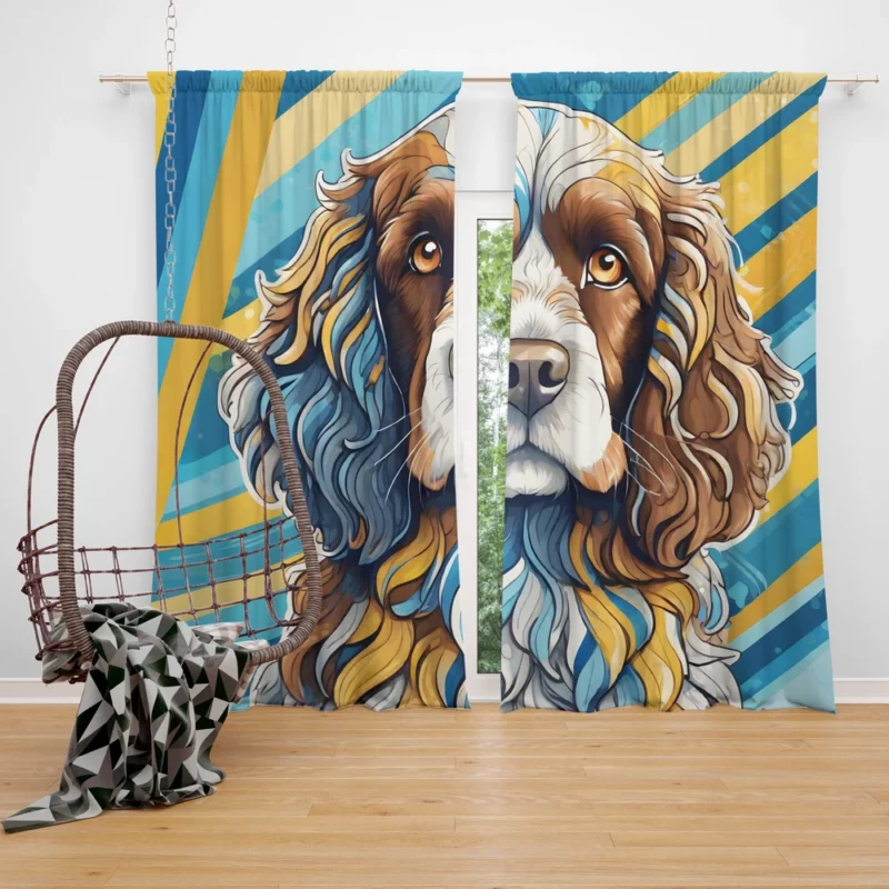 Teen Furry Companion Irish Water Spaniel Love Curtain