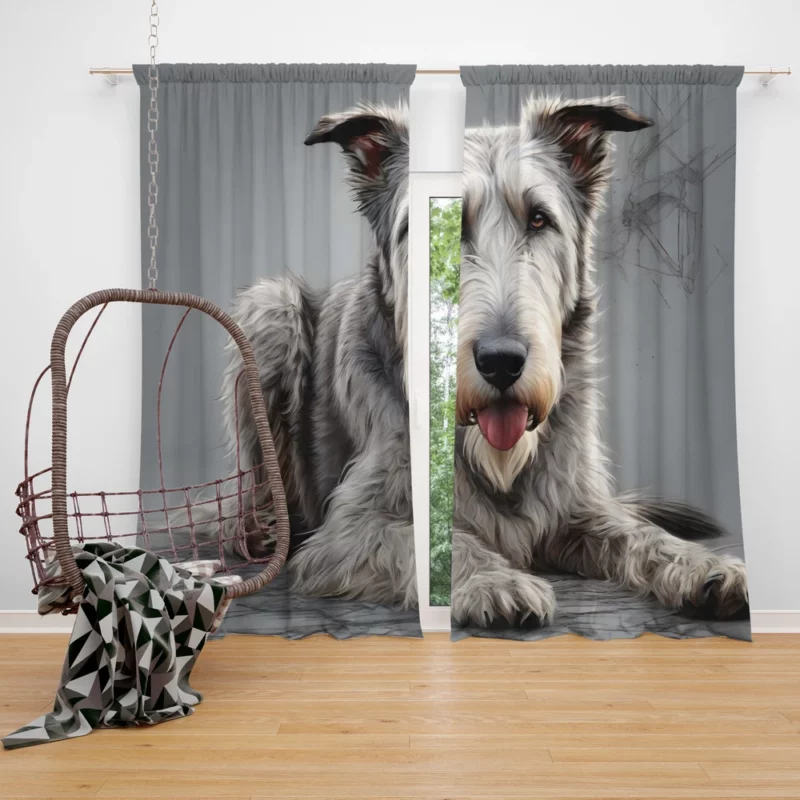 Teen Furry Companion Irish Wolfhound Love Curtain