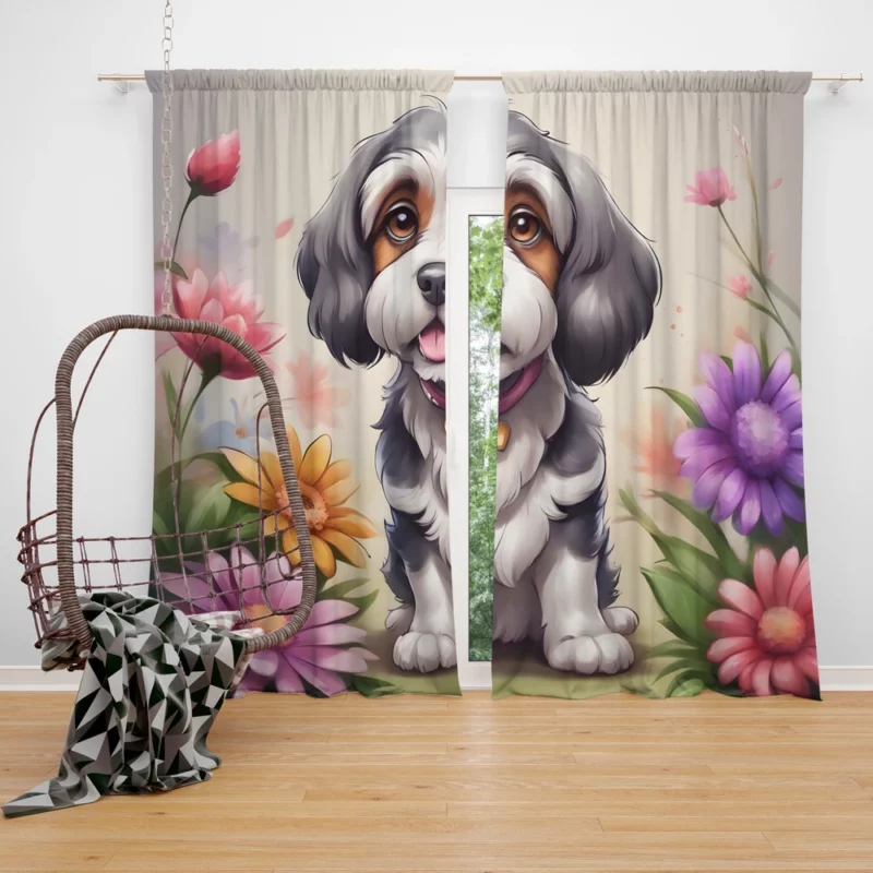 Teen Furry Companion Lowchen Dog Love Curtain