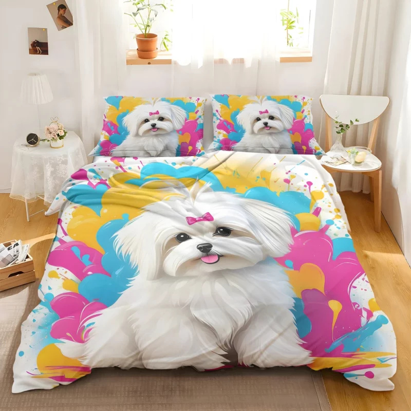 Teen Furry Companion Maltese Dog Love Bedding Set 2