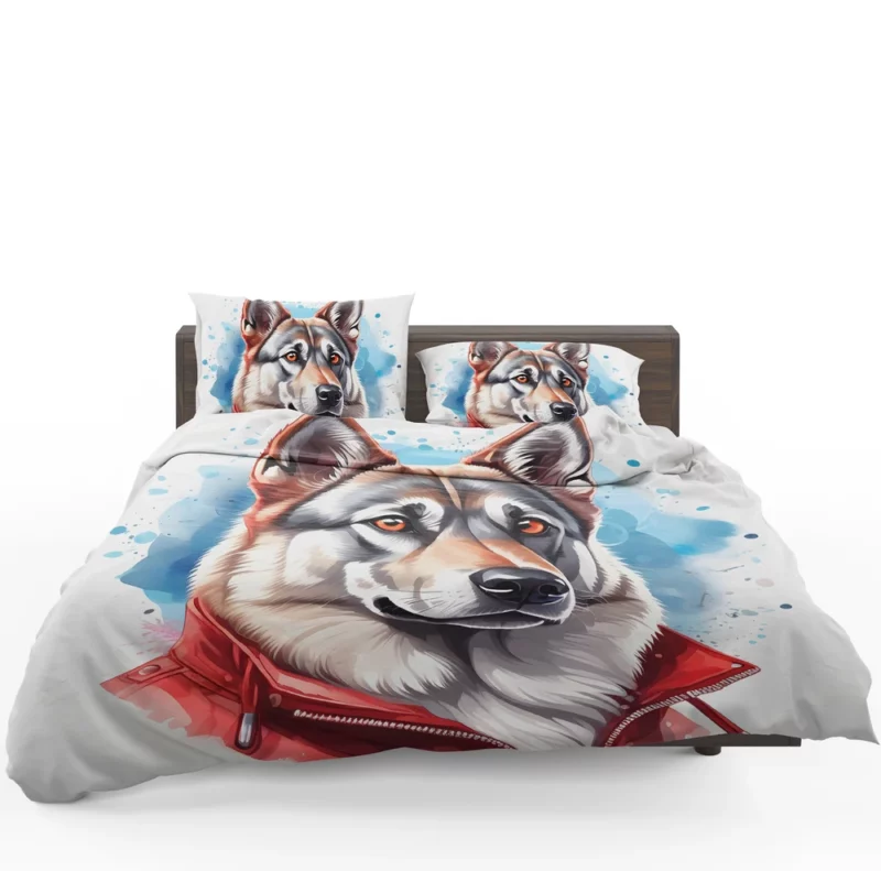 Teen Furry Companion Norwegian Elkhound Dog Love Bedding Set 1