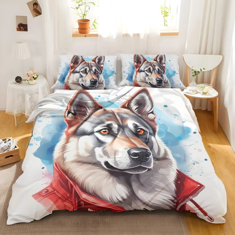 Teen Furry Companion Norwegian Elkhound Dog Love Bedding Set 2