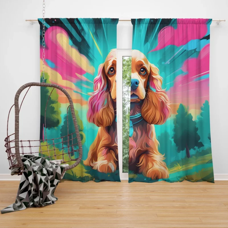 Teen Home Decor Cocker Spaniel Elegance Curtain