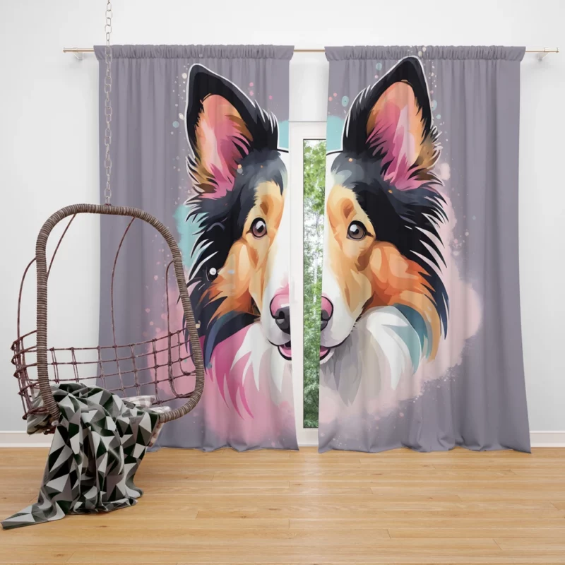 Teen Home Decor Collie Rough and Smooth Elegance Curtain