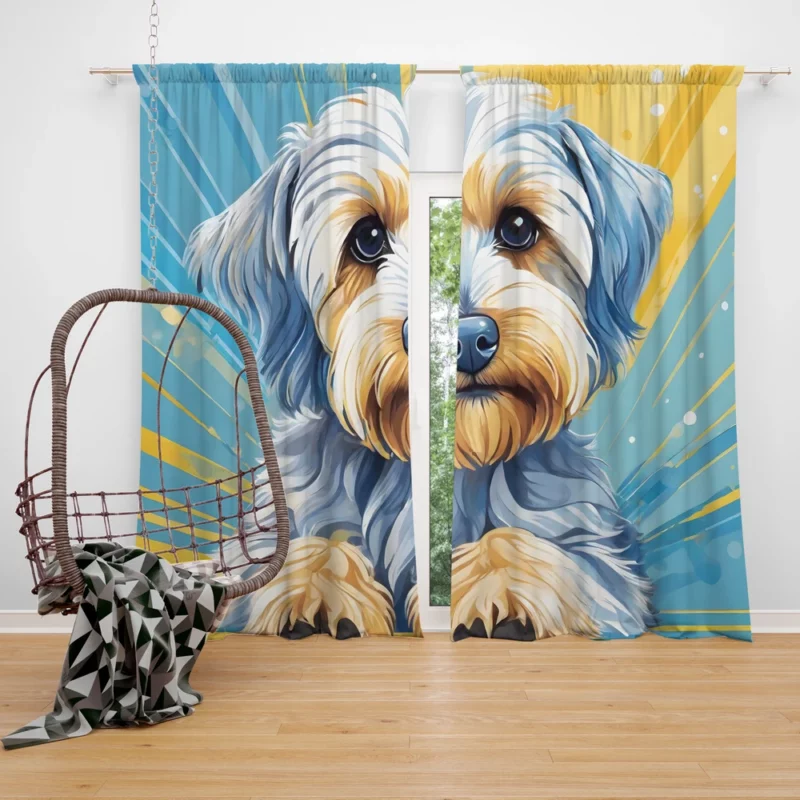 Teen Home Decor Dandie Dinmont Terrier Elegance Curtain