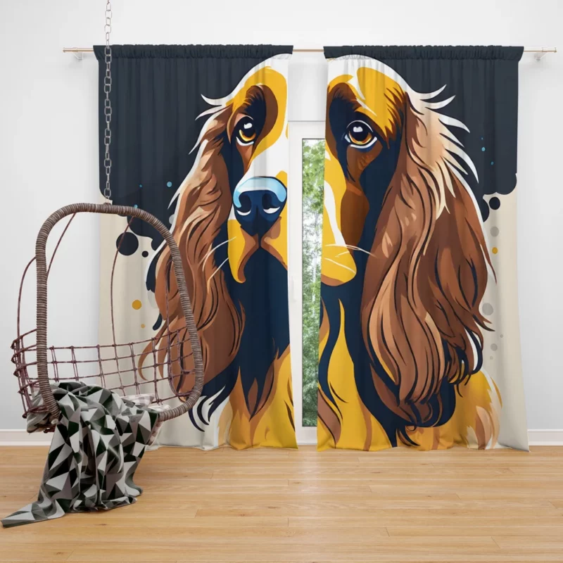 Teen Home Decor Field Spaniel Dog Elegance Curtain