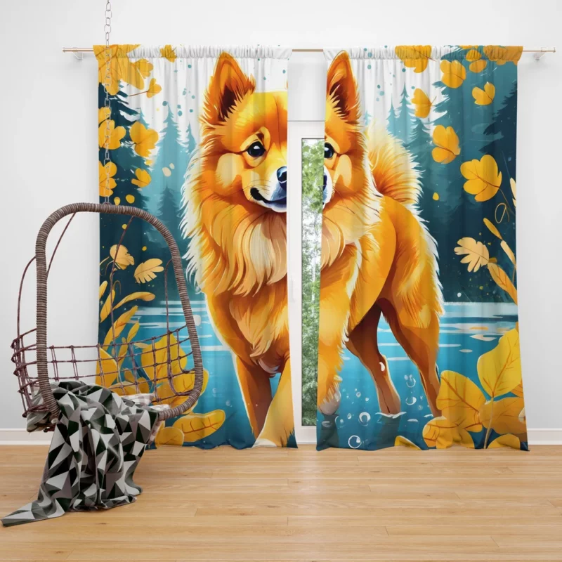Teen Home Decor Finnish Spitz Elegance Curtain