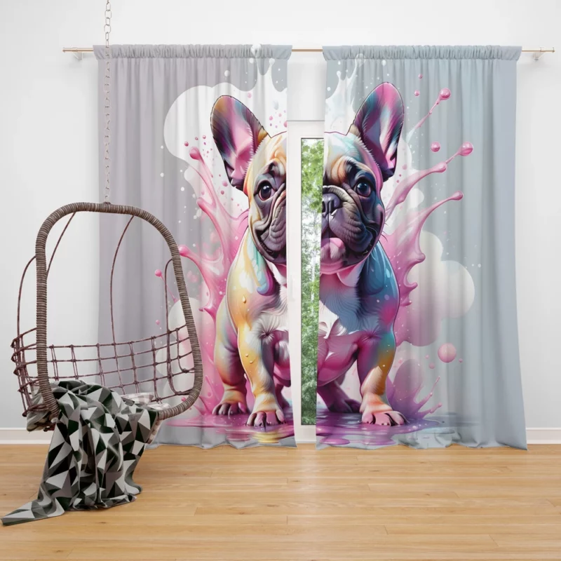 Teen Home Decor French Bulldog Elegance Curtain