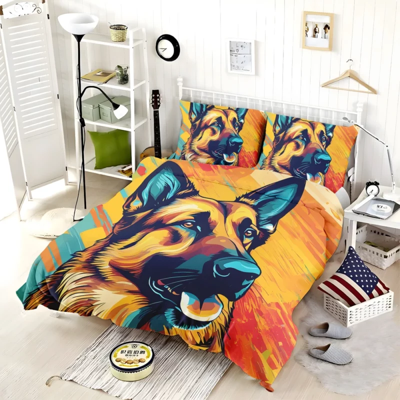 Teen Home Decor German Shepherd Elegance Bedding Set