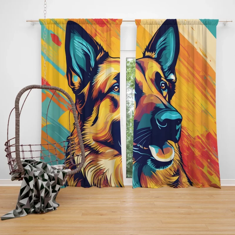 Teen Home Decor German Shepherd Elegance Curtain