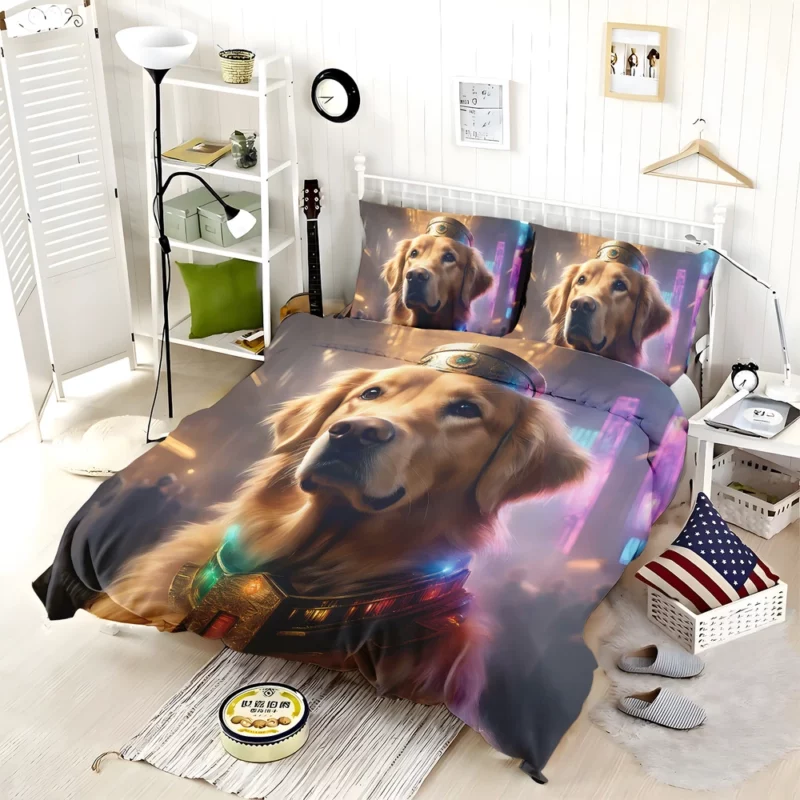 Teen Home Decor Golden Retriever Elegance Bedding Set