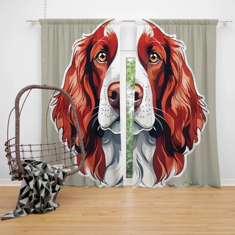 Teen Home Decor Irish Red and White Setter Elegance Curtain