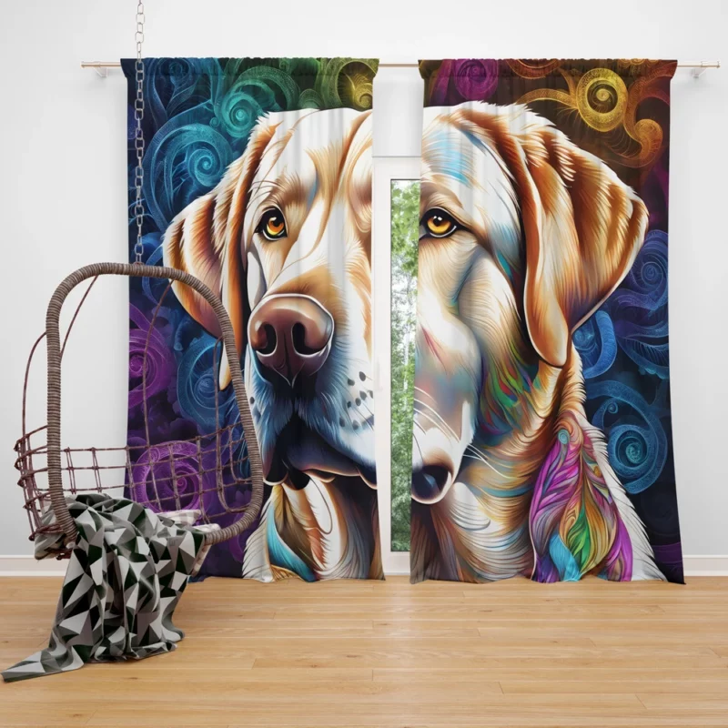 Teen Home Decor Labrador Retriever Elegance Curtain