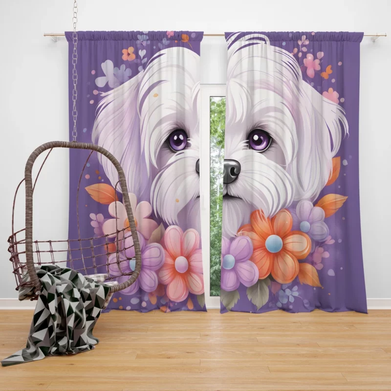 Teen Home Decor Maltese Elegance Curtain