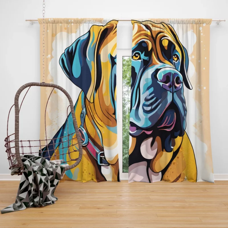 Teen Home Decor Neapolitan Mastiff Elegance Curtain